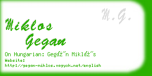 miklos gegan business card